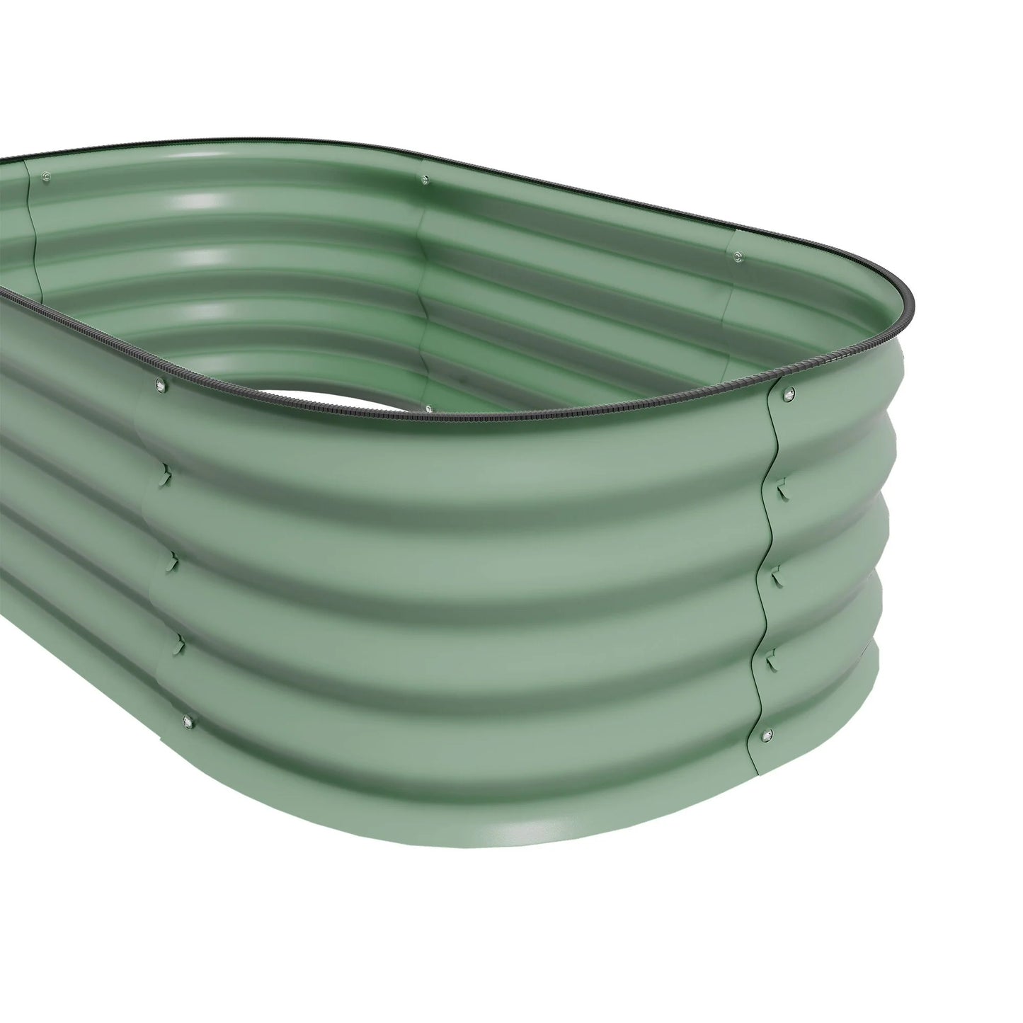 Outsunny 3.4' x 2' x 1' Galvanized Raised Garden Bed Kit, Outdoor Metal Elevated Planter Box with Safety Edging