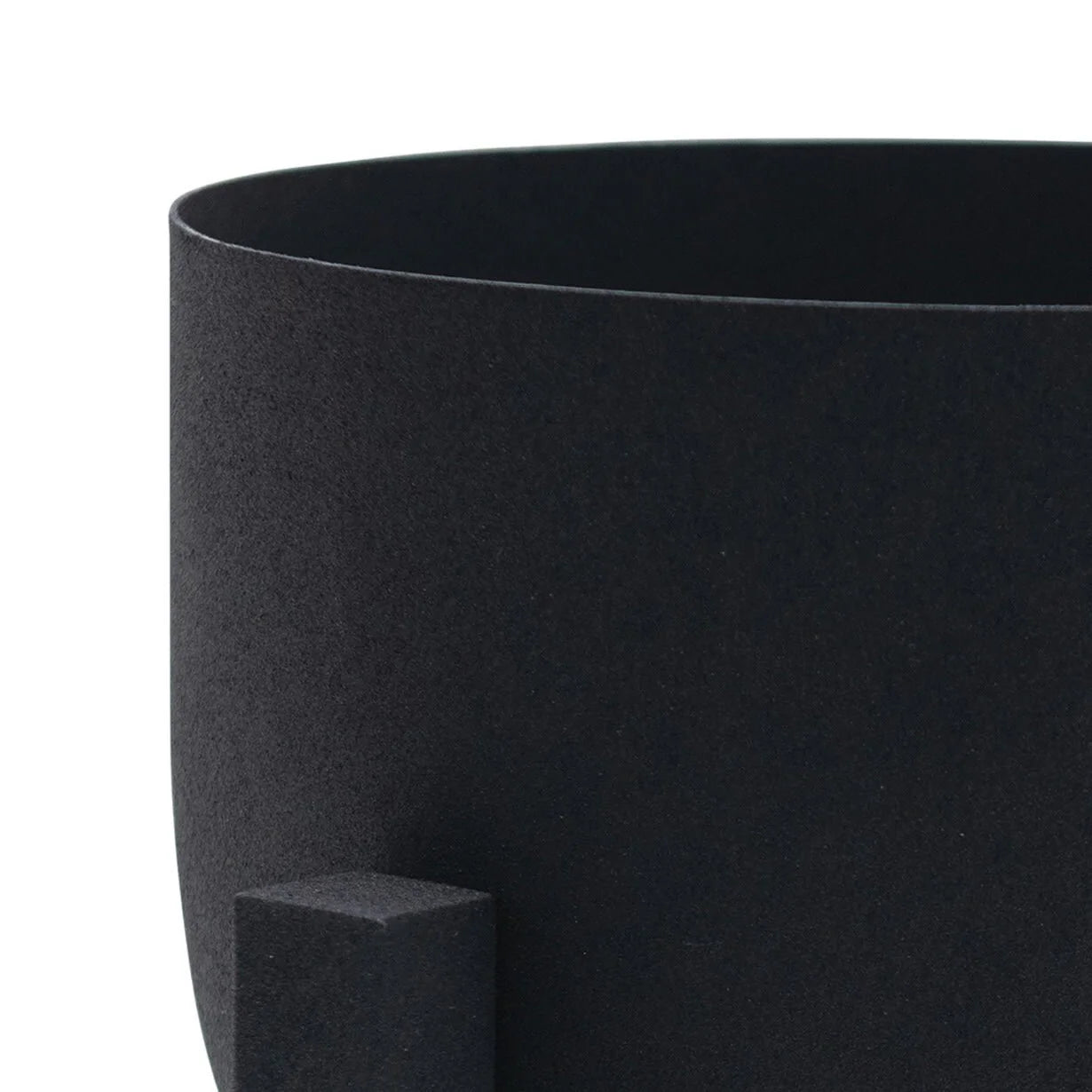 Textured Metal Planters Pots with Stands, Set of 2