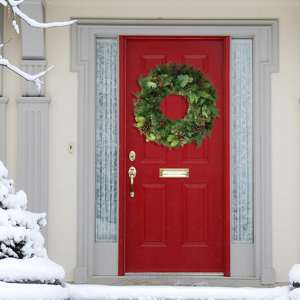 Puleo International 24" Decorated Christmas Wreath - Green