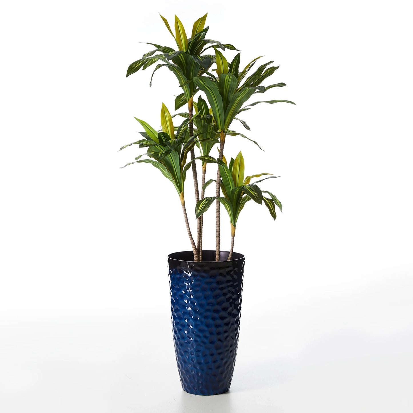 Glitzhome 23.75"H Set of 2 Oversized Eco-Friendly PP and Stone Honeycomb Textured Blue/Green/Red Tall Plastic Planter
