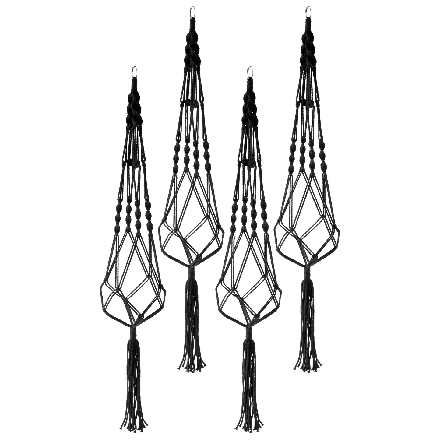 Macrame Plant Hanger (4, 6, 8 Pack) Indoor Outdoor Hanging Plant Pots Cotton Rope, Elegant for Home, Patio, Garden