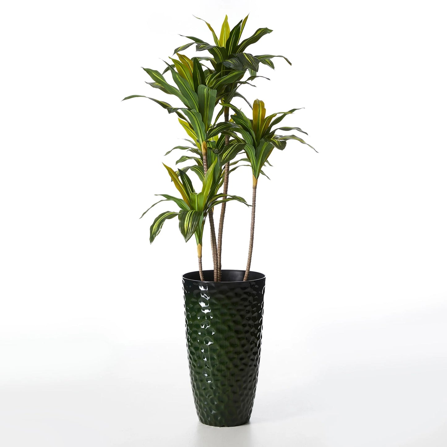 Glitzhome 23.75"H Set of 2 Oversized Eco-Friendly PP and Stone Honeycomb Textured Blue/Green/Red Tall Plastic Planter