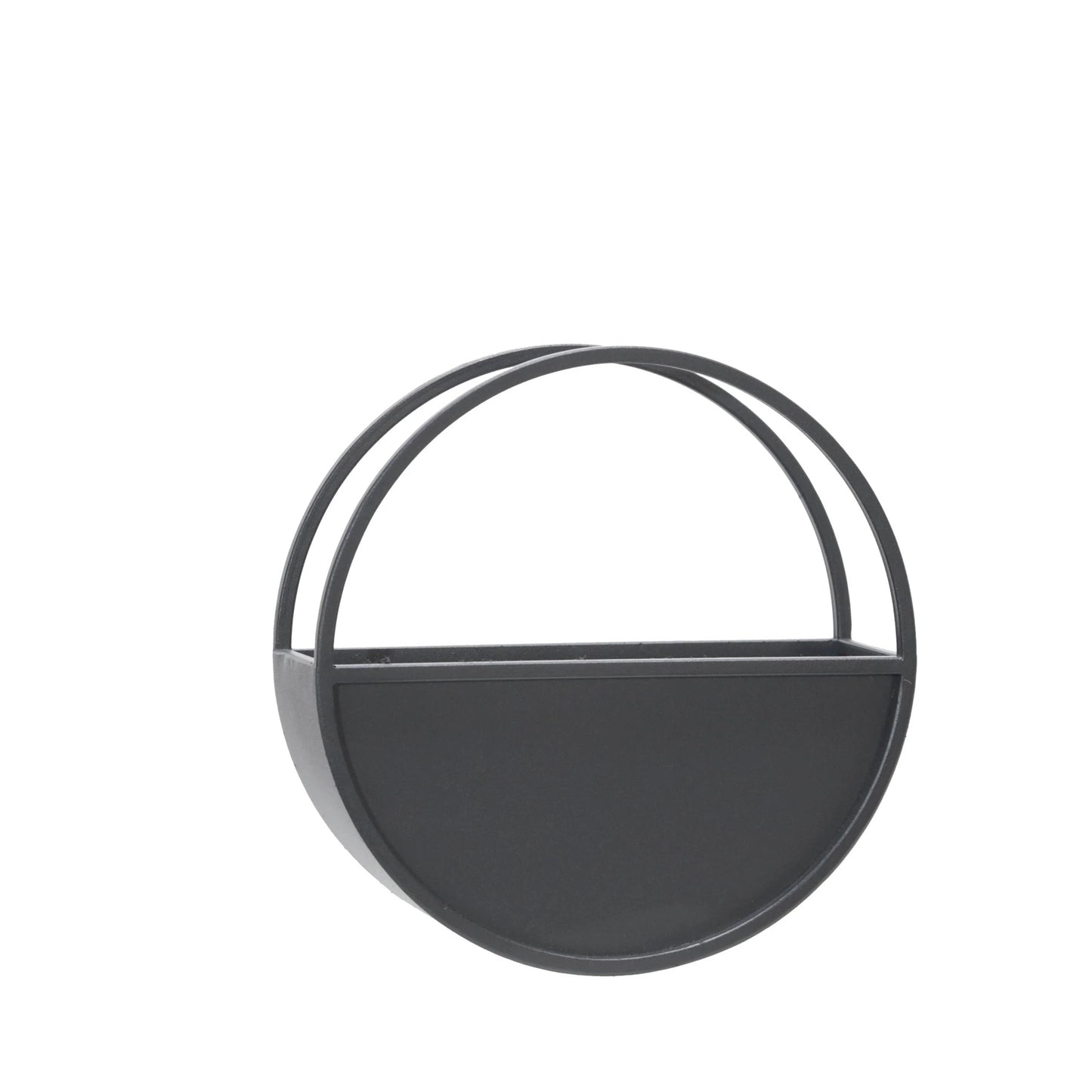 Sagebrook Home Modern Set of 2 Metal Round Wall Planters Black Iron Plant Holders for Indoor/Outdoor - 12" x 4" x 12"