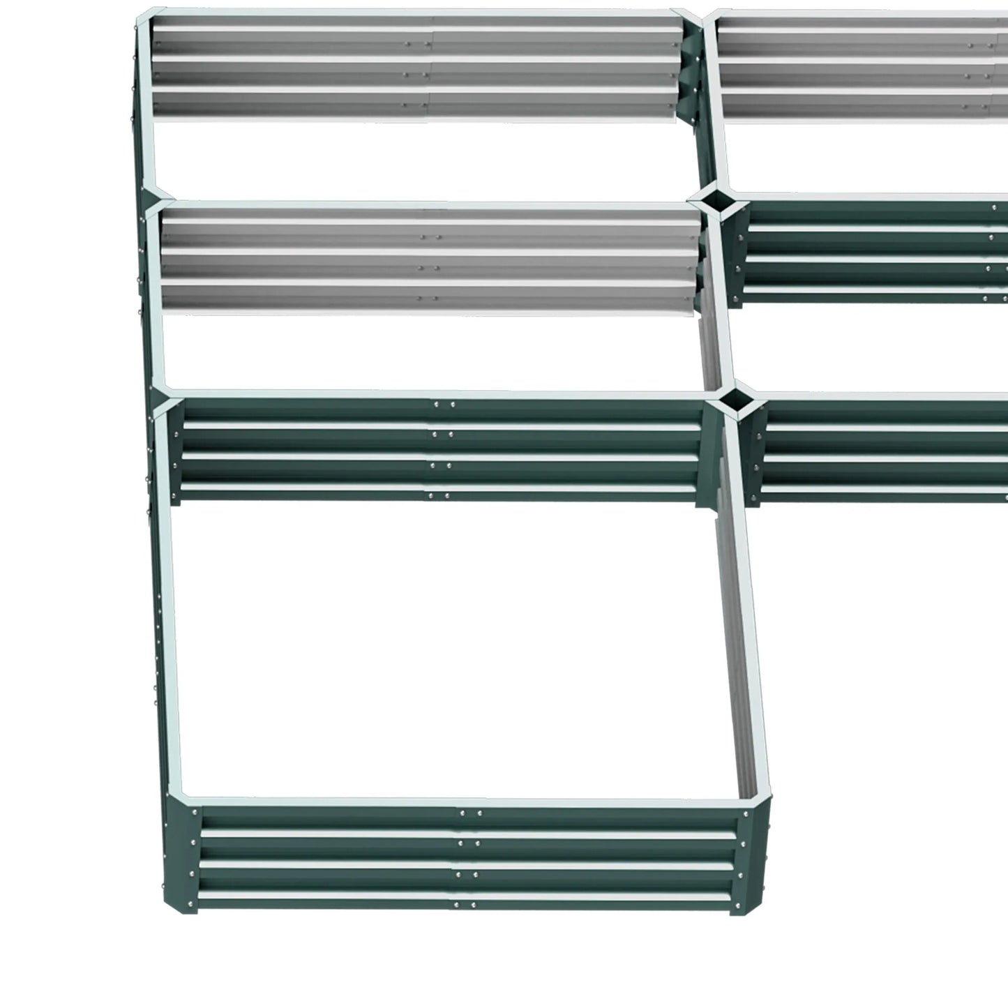 Outsunny 8 x 8' Raised Garden Bed Set, 5 Large Steel Flower Planters for Outdoor Plants, Easy Assembly