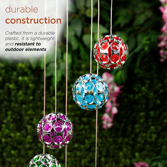 Solar Hanging Gem Multi-Color Sphere Mobile with LED Light