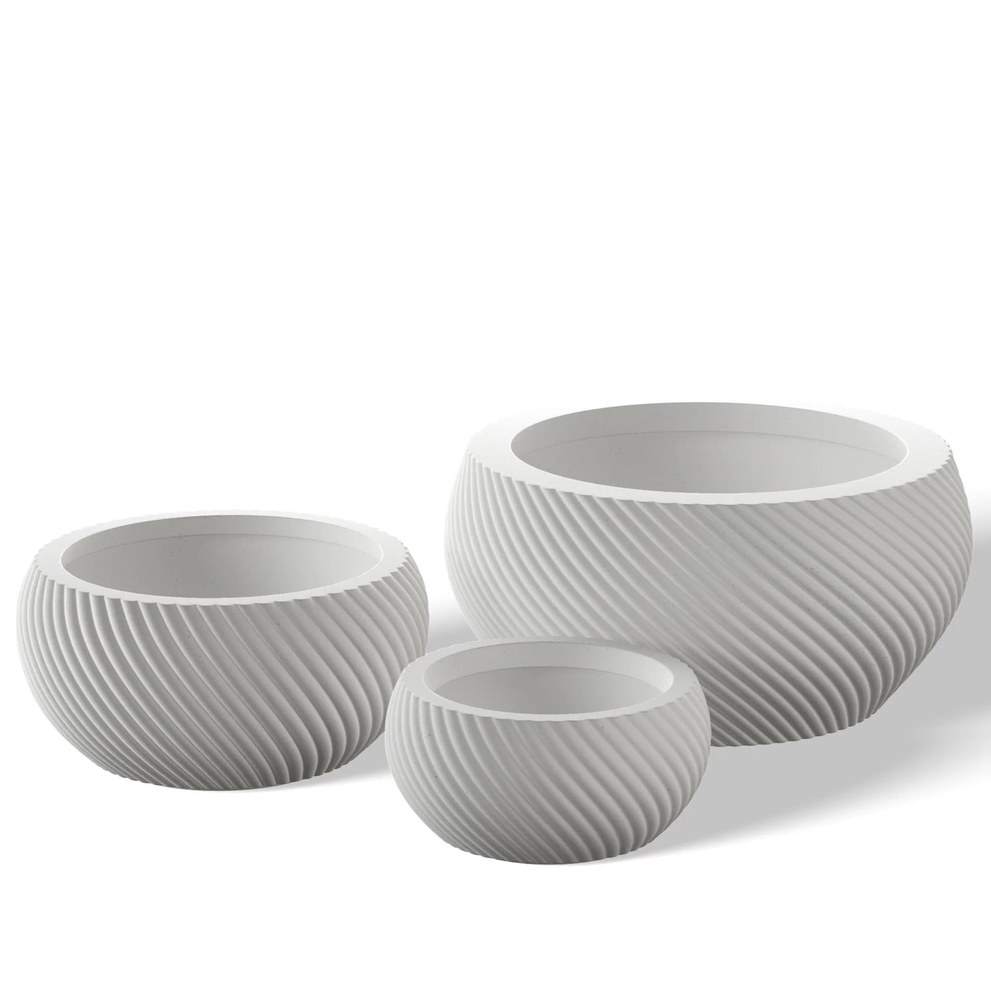 Textured Concrete Round Plant Pots / Large Indoor and Outdoor flower Planters