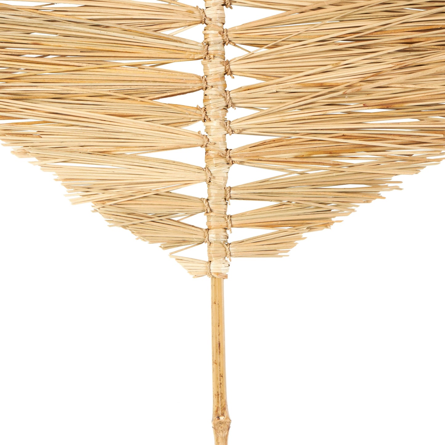 Bamboo Wood Leaf Handmade Tall Tassel Palm Leaf Fan Stick Home Decor Natural Foliage - Set of 3 Light Brown - Roche River Decor