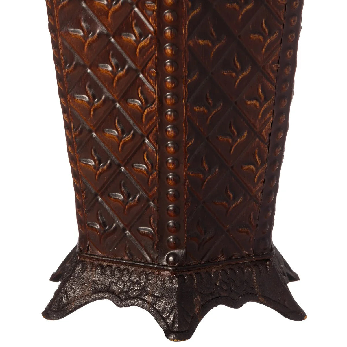 34-Inch Brown Metal Floor Vase: Elegant Centerpiece Home Decor, Dried Flower, Artificial Flower, Living Room, Bedroom Decoration