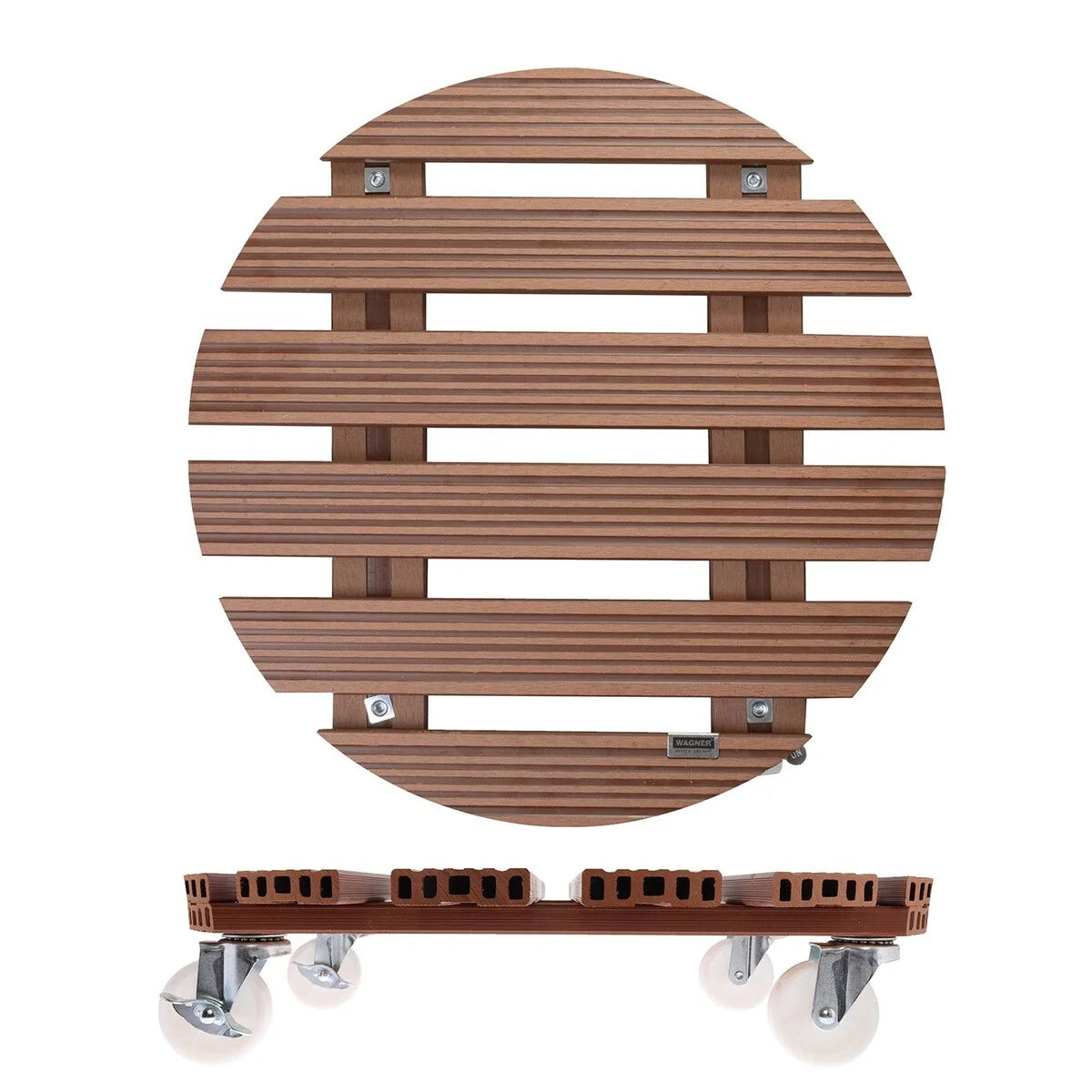 WAGNER design yourself 20" X-Large Round WPC Plant Caddy, Indoor/Outdoor, with Brakes