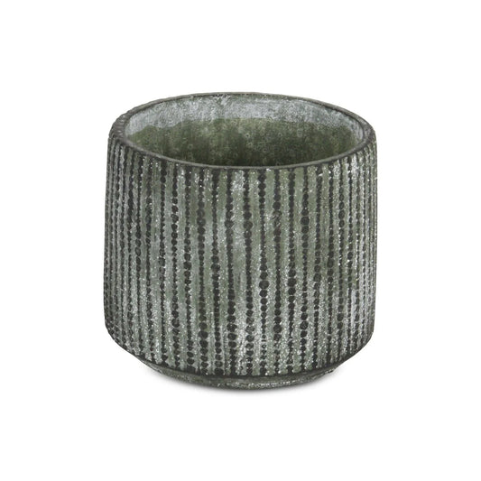 Arianthe Gray Cement Orb Patterned Pot
