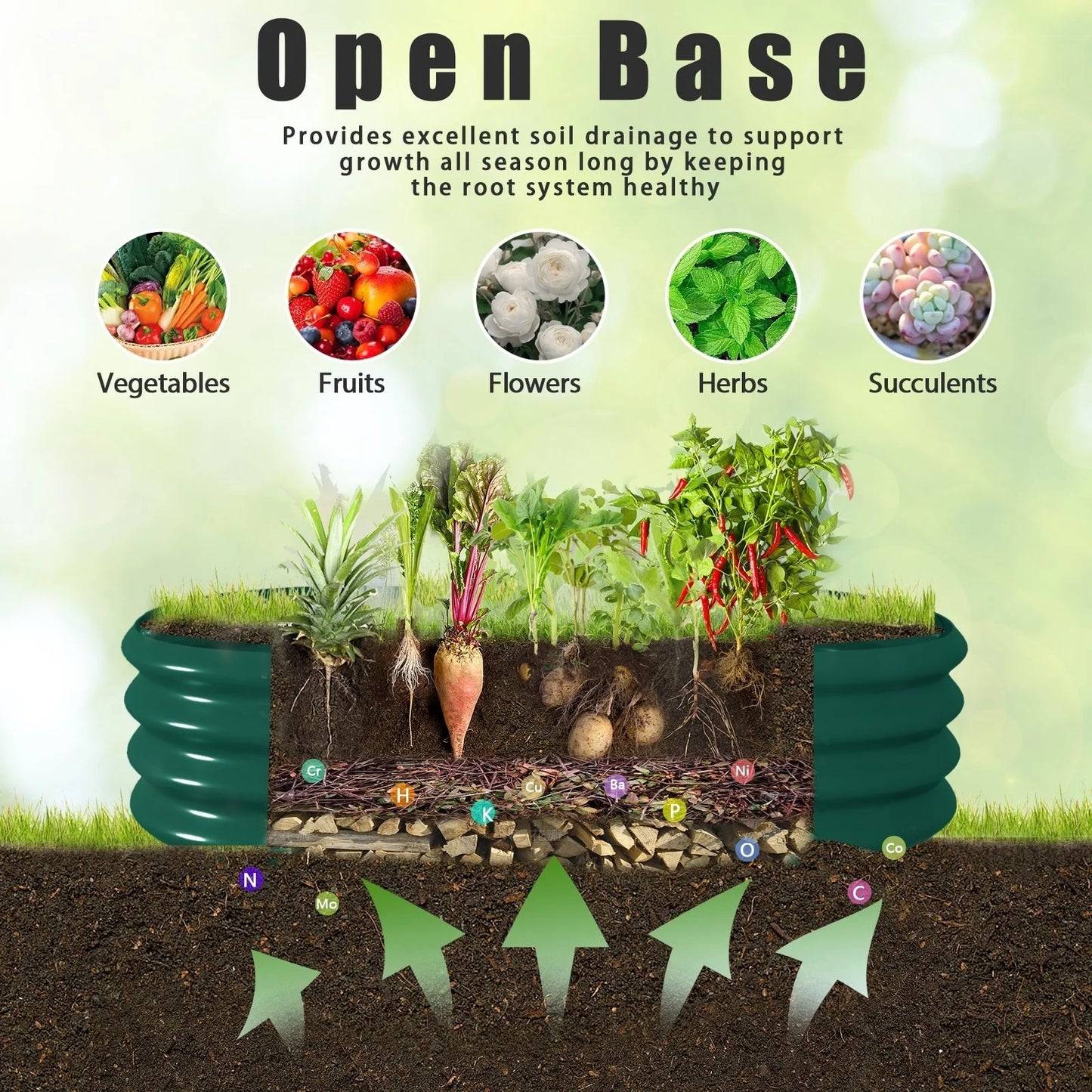 8 ft. x 3 ft. x 2 ft. Metal Oval Galvanized Raised Garden Bed