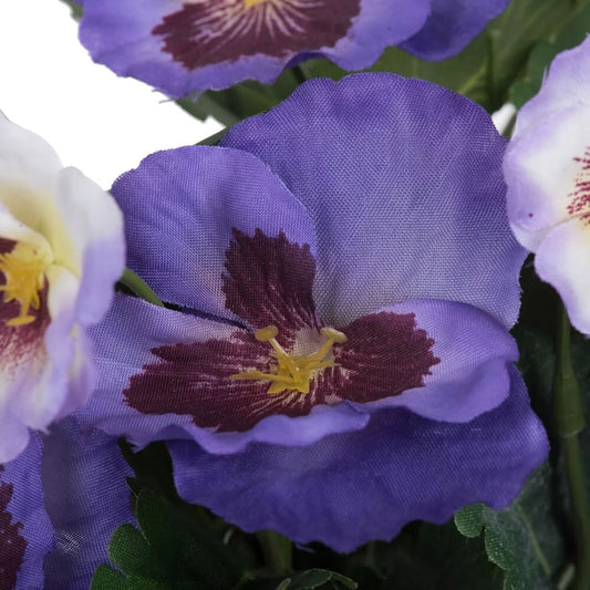 Vickerman 10" Artificial Purple Pansy Bush, 4 per pack