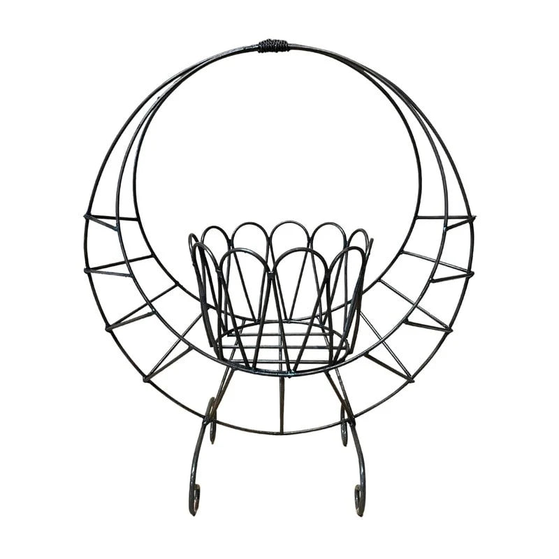 Rustic Arrow Wrought Iron 'Purse' Planter Stand Floor