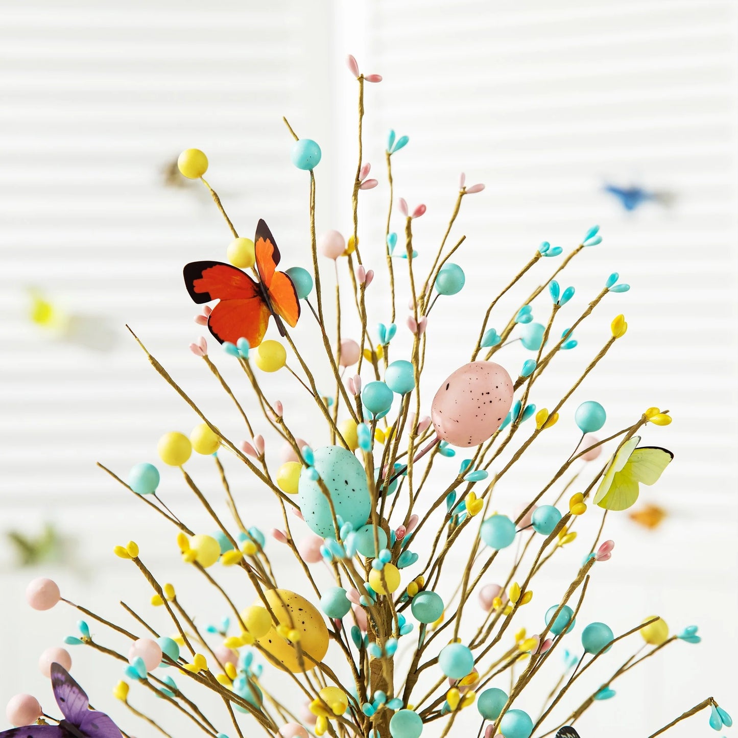 Glitzhome 18"H Easter Eggs Blossom Table Tree Spring Artificial Plants Centerpieces