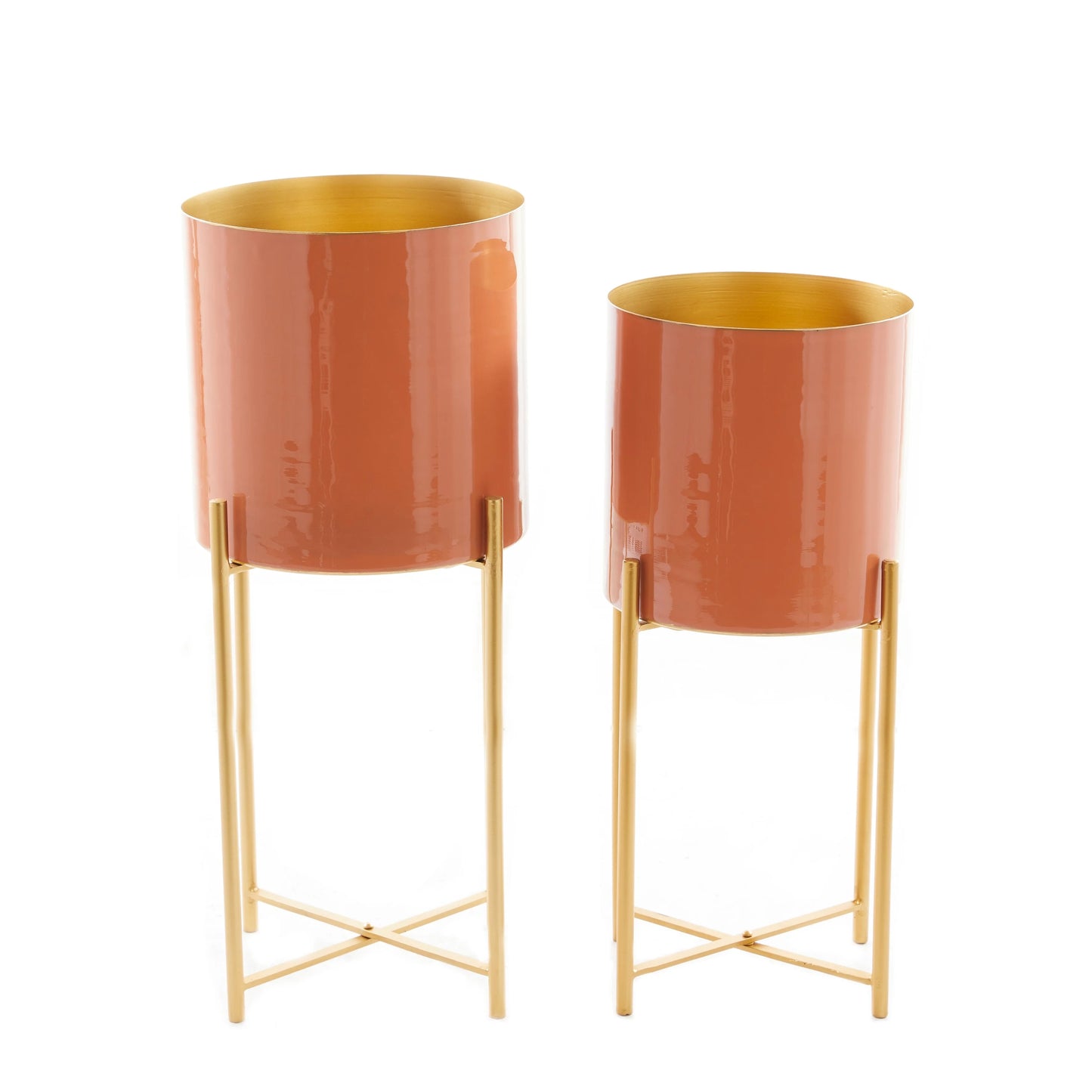 CosmoLiving by Cosmopolitan Metal Contemporary Planter (Set of 2) - S/2 24", 21"H