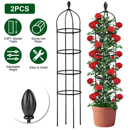 2-Pack 6ft Garden Obelisk Trellis for Climbing Plants