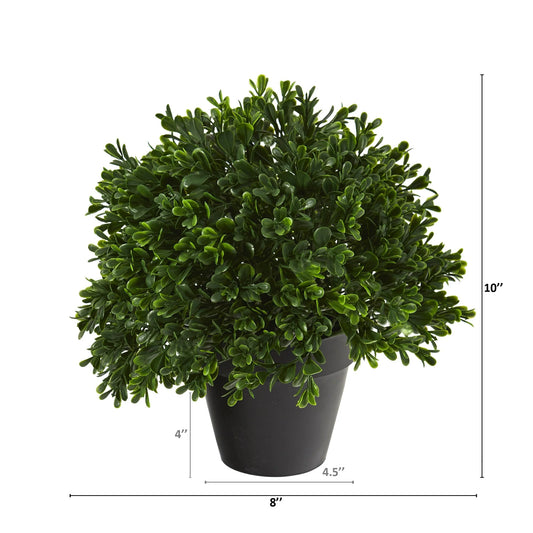 10" Boxwood Topiary Artificial Plant UV Resistant (Indoor/Outdoor)