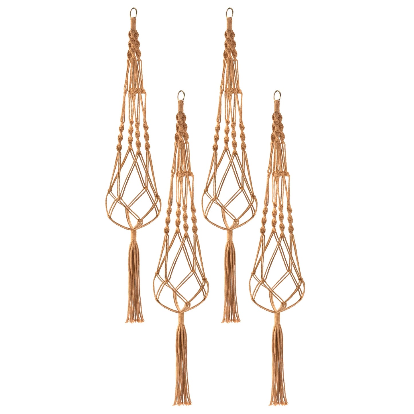 Macrame Plant Hanger (4, 6, 8 Pack) Indoor Outdoor Hanging Plant Pots Cotton Rope, Elegant for Home, Patio, Garden