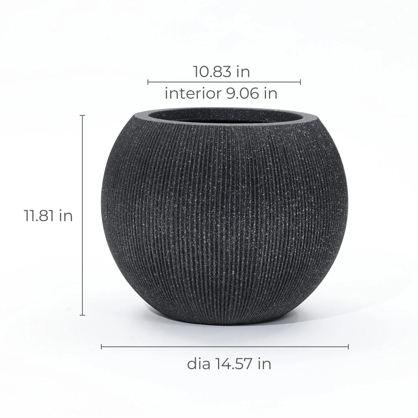 14.5" Round Bowl Plastic Planter, Mediterranean Style