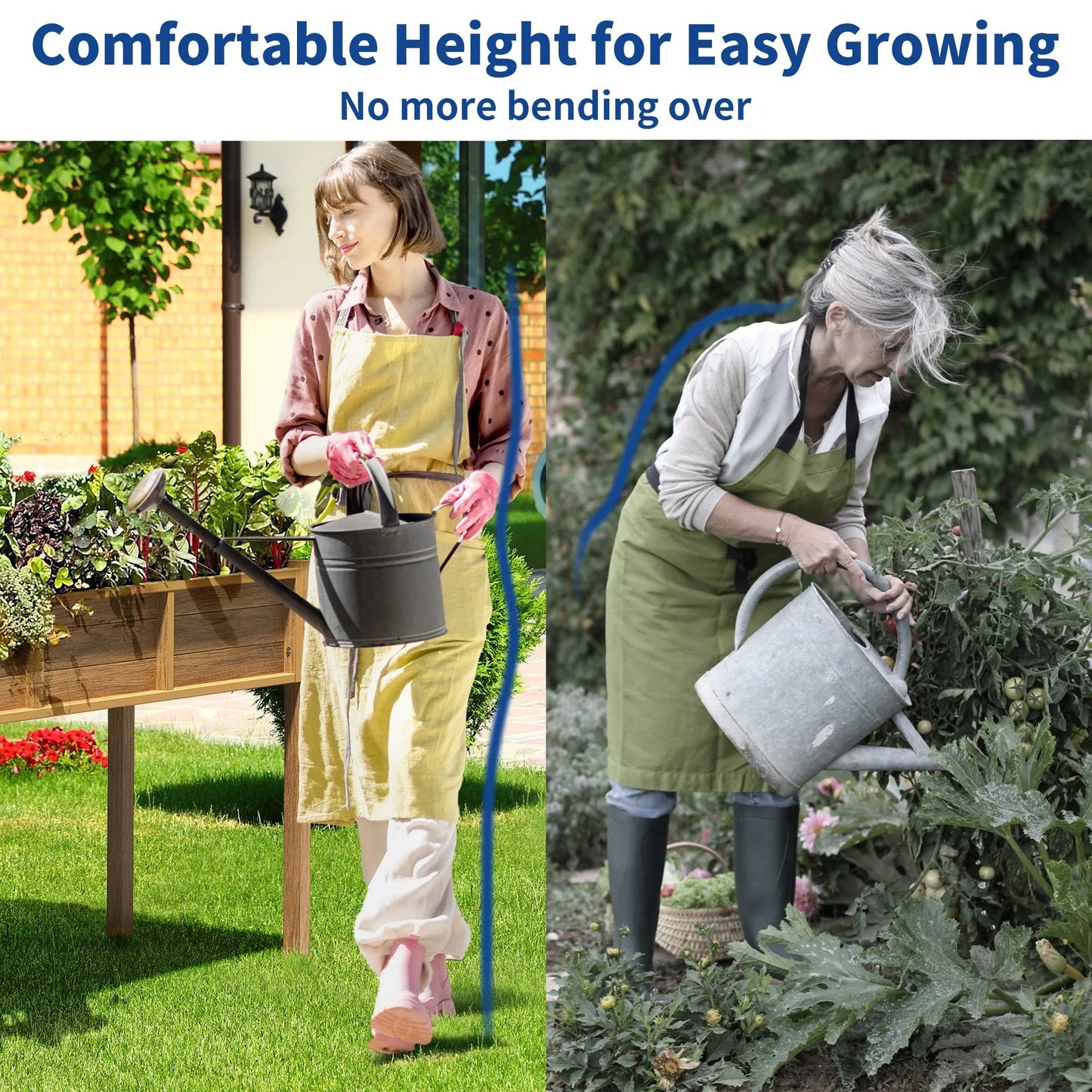 Moasis Poly Wood Raised Garden Bed Planter Box Stand for Backyard Patio Balcony