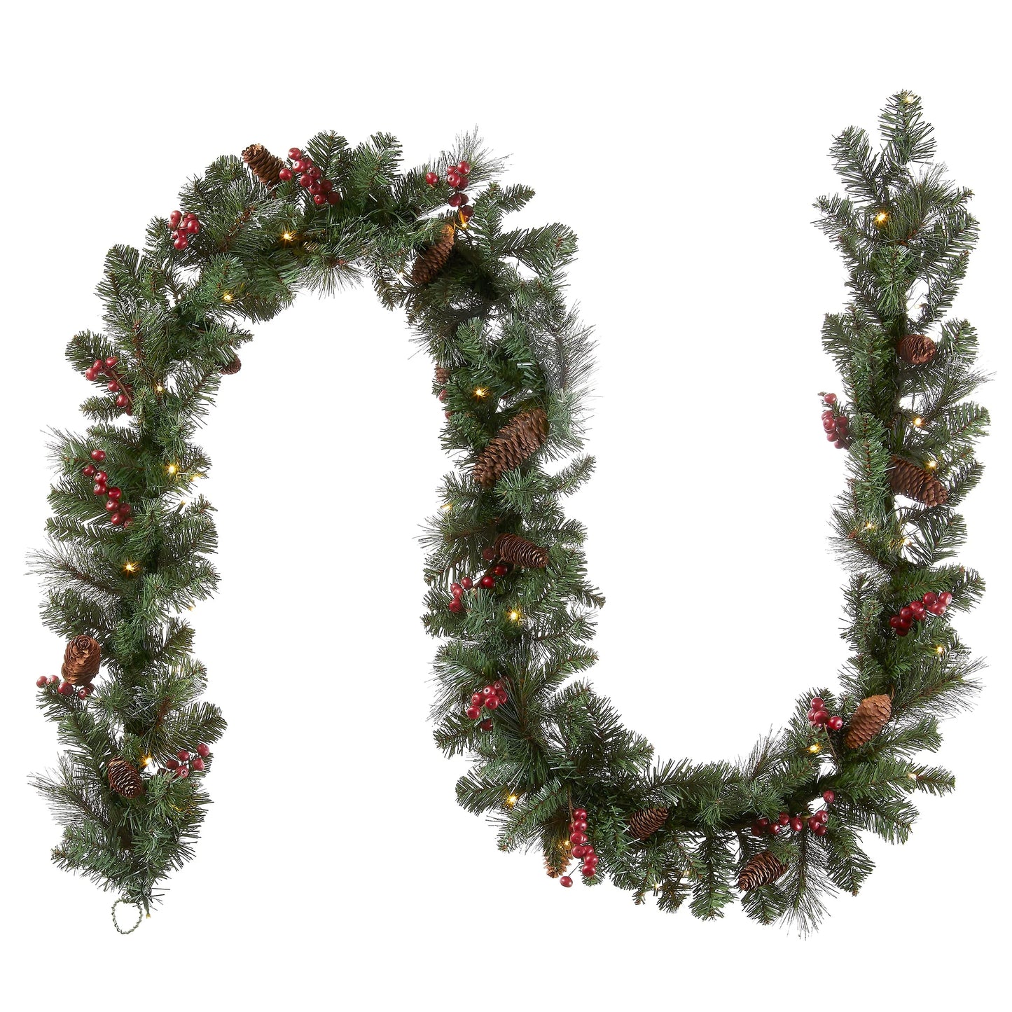 National Tree Company 9 ft. Pre-lit Crestwood Spruce Garland with Cones - 9 ft