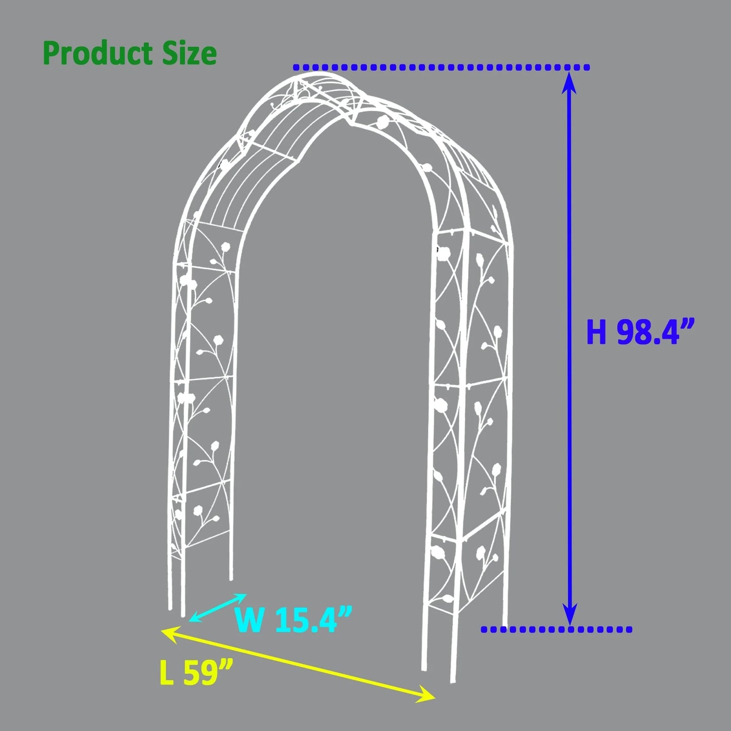 Metal Garden Arbor Arch for Backyard