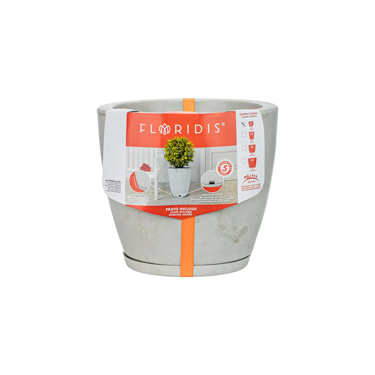 Floridis Amsterdan Extra Small Planter Bowl - 11.02 inches high x 12.6 inch diameter