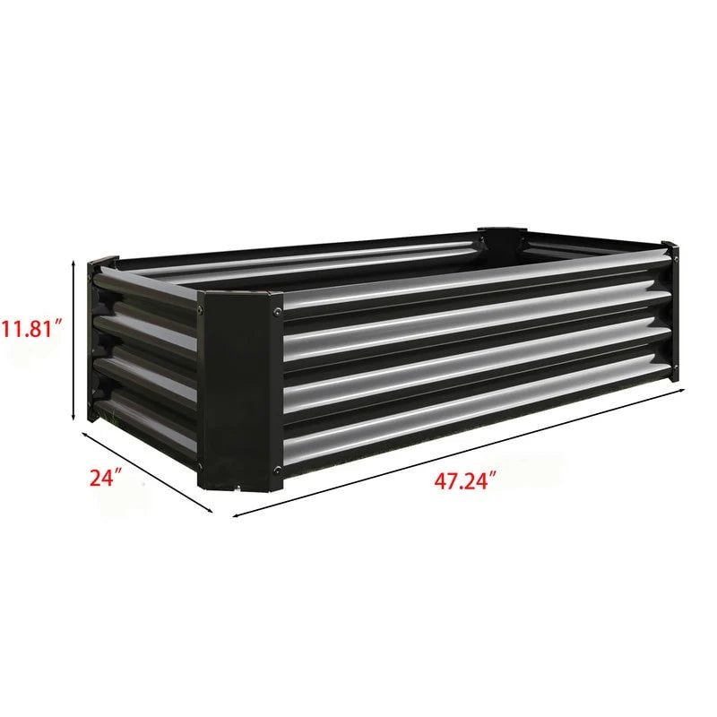 Metal Raised Garden Bed Outdoor Rectangle Planter Box for Gardening