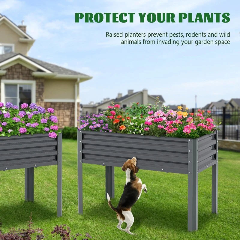 Raised Garden Bed with Legs, Standing Planter Box Growing Herb Bed
