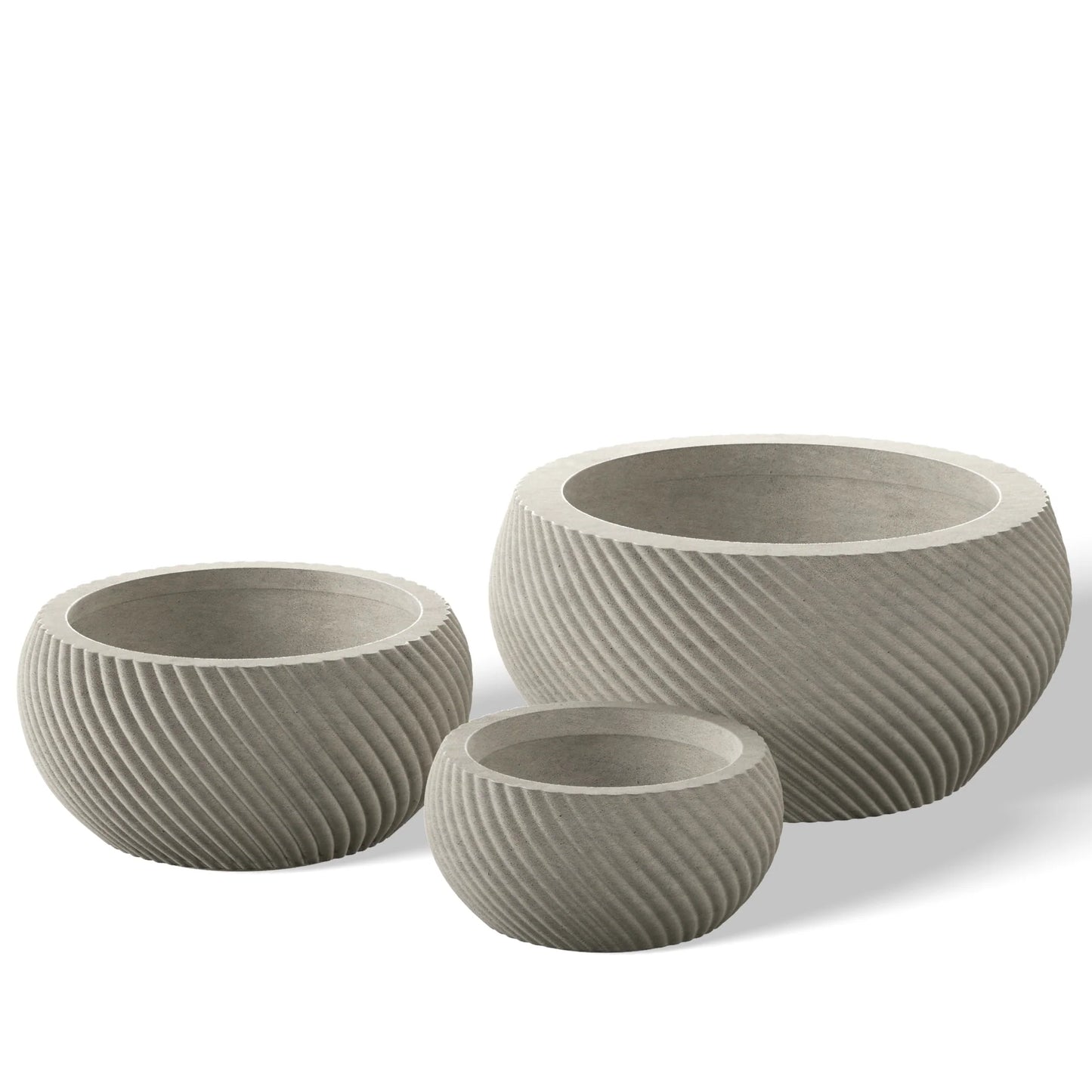 Textured Concrete Round Plant Pots / Large Indoor and Outdoor flower Planters