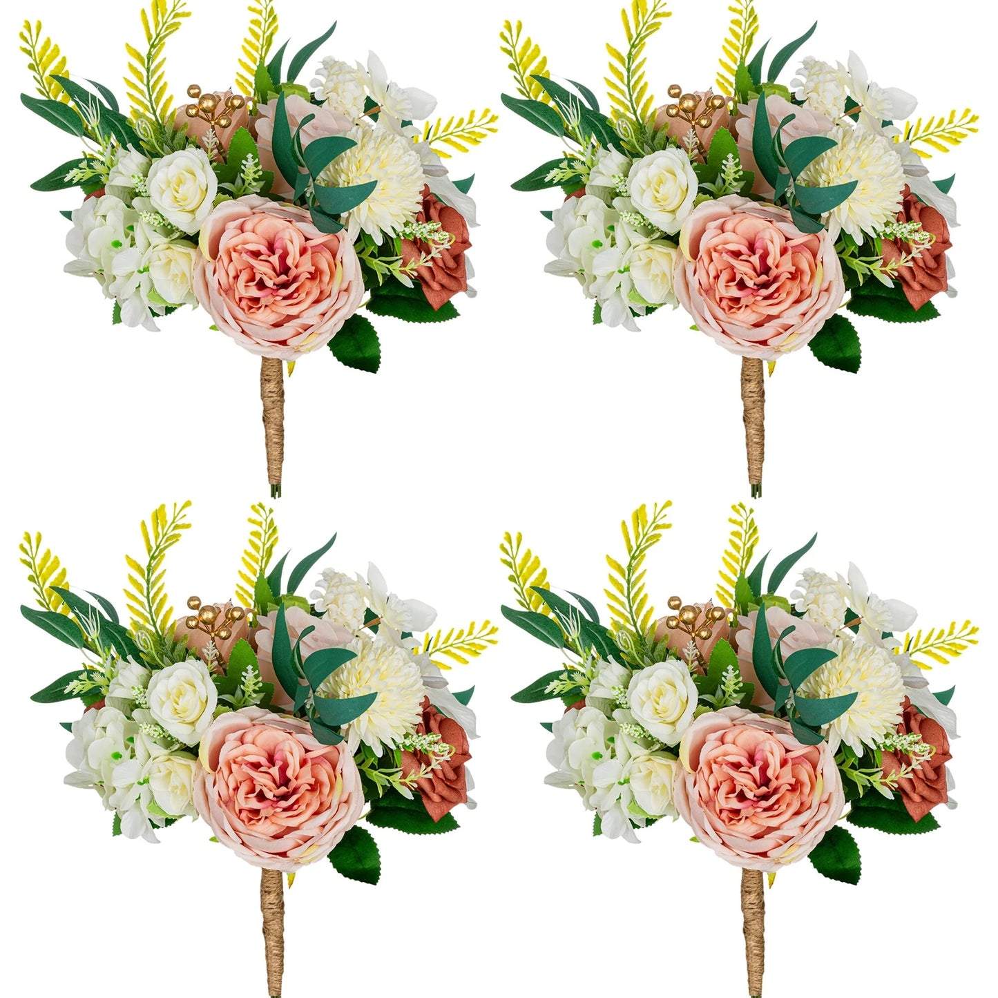 11 Inch Wedding Bouquet, Boho Bridesmaid Bouquet, Real Touch Bridal Bouquet, Floral Arrangement for Wedding