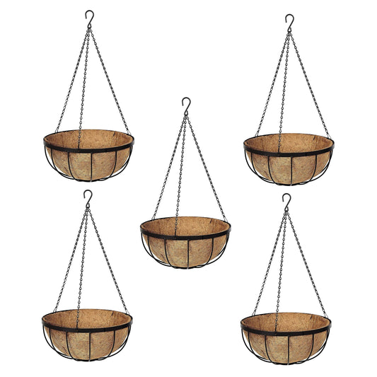 12"-14"-16" DreamPatio Hanging Basket Planter with Coconut Coir
