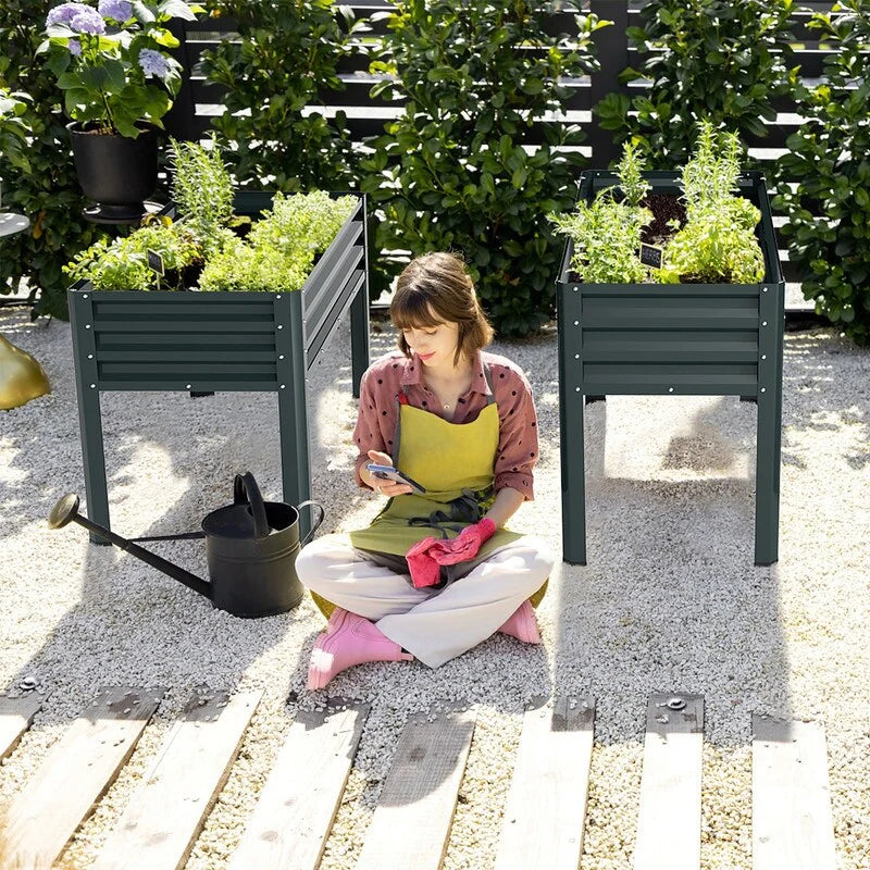 Raised Garden Bed with Legs, Standing Planter Box Growing Herb Bed