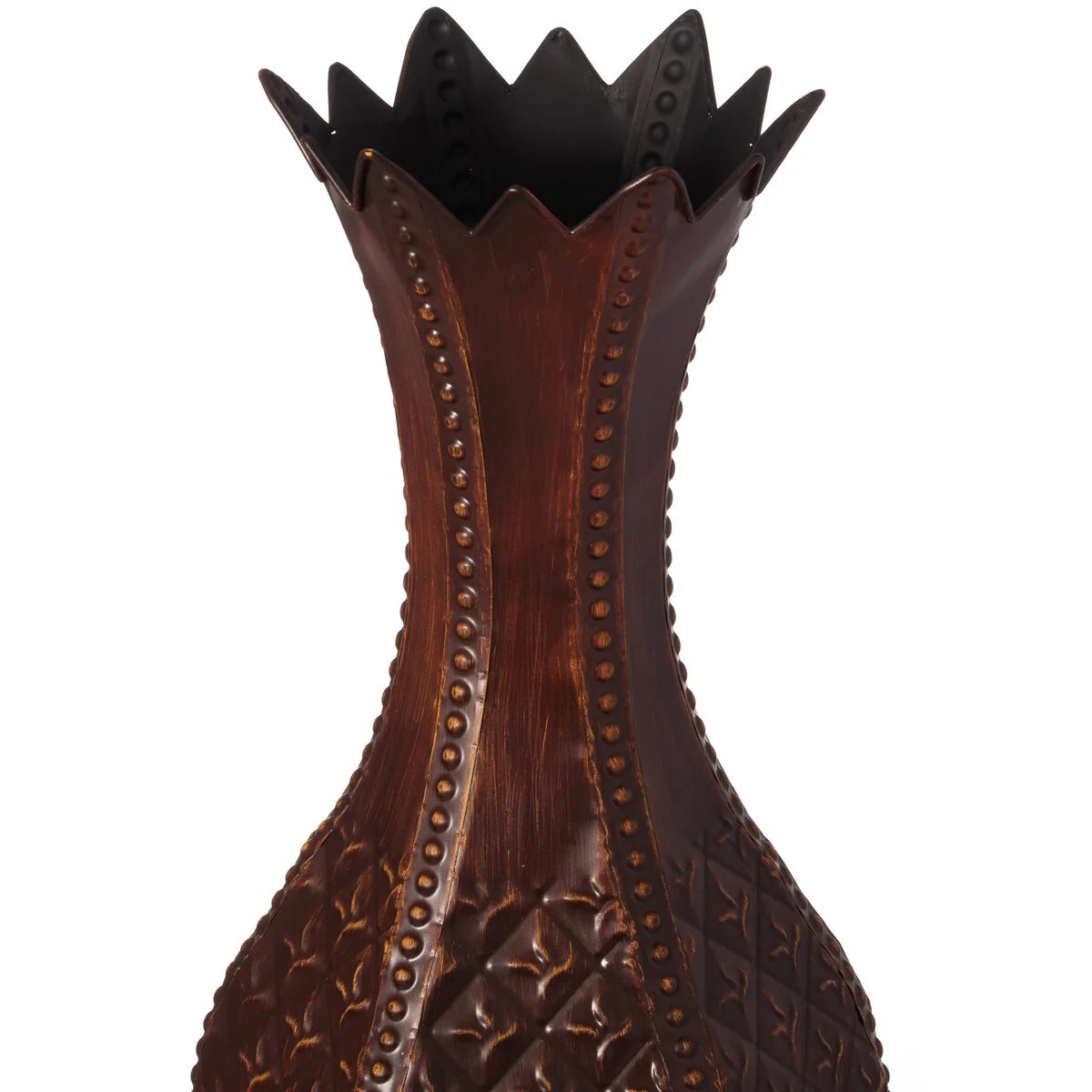 34-Inch Brown Metal Floor Vase: Elegant Centerpiece Home Decor, Dried Flower, Artificial Flower, Living Room, Bedroom Decoration