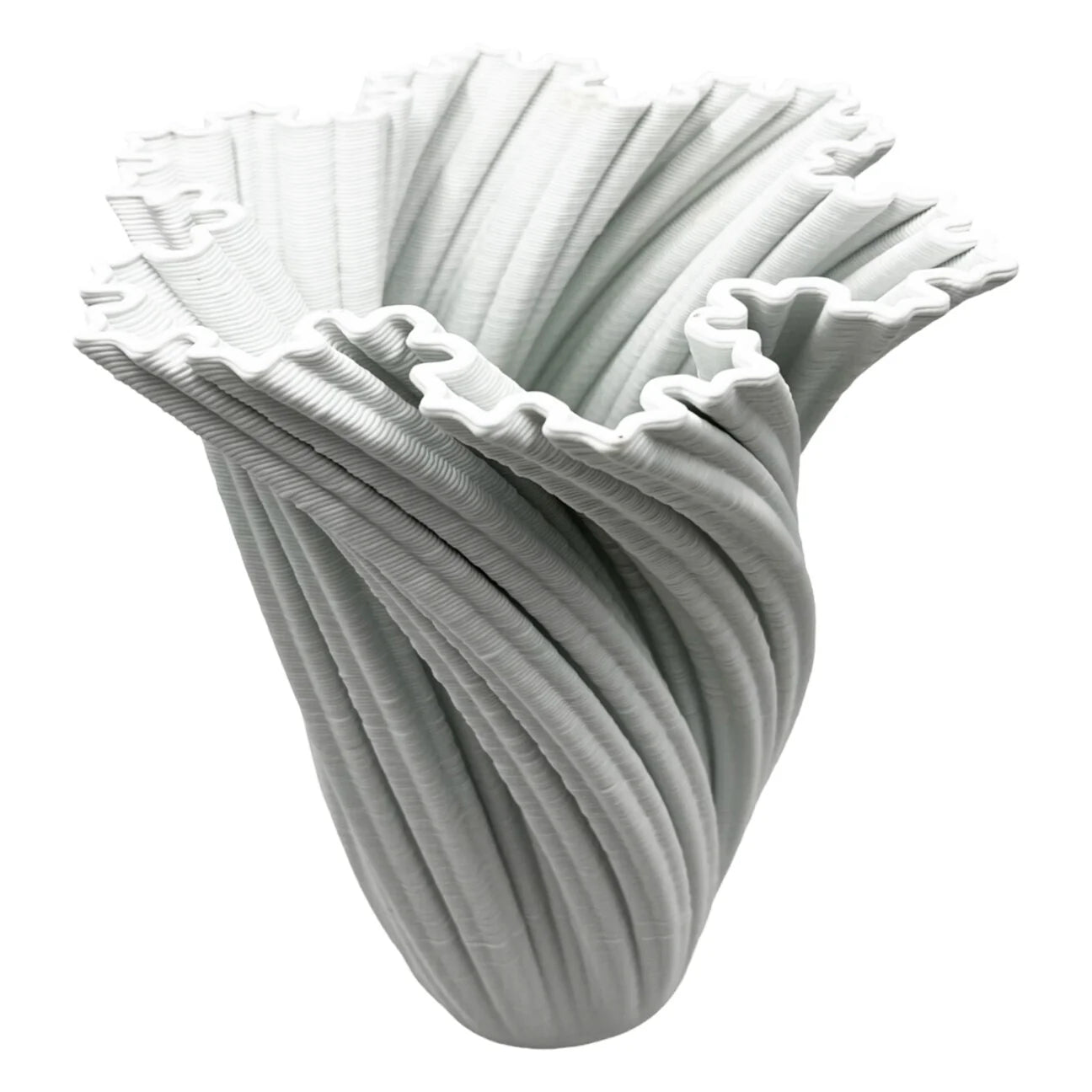 11 Inch Tall White Ceramic Vase