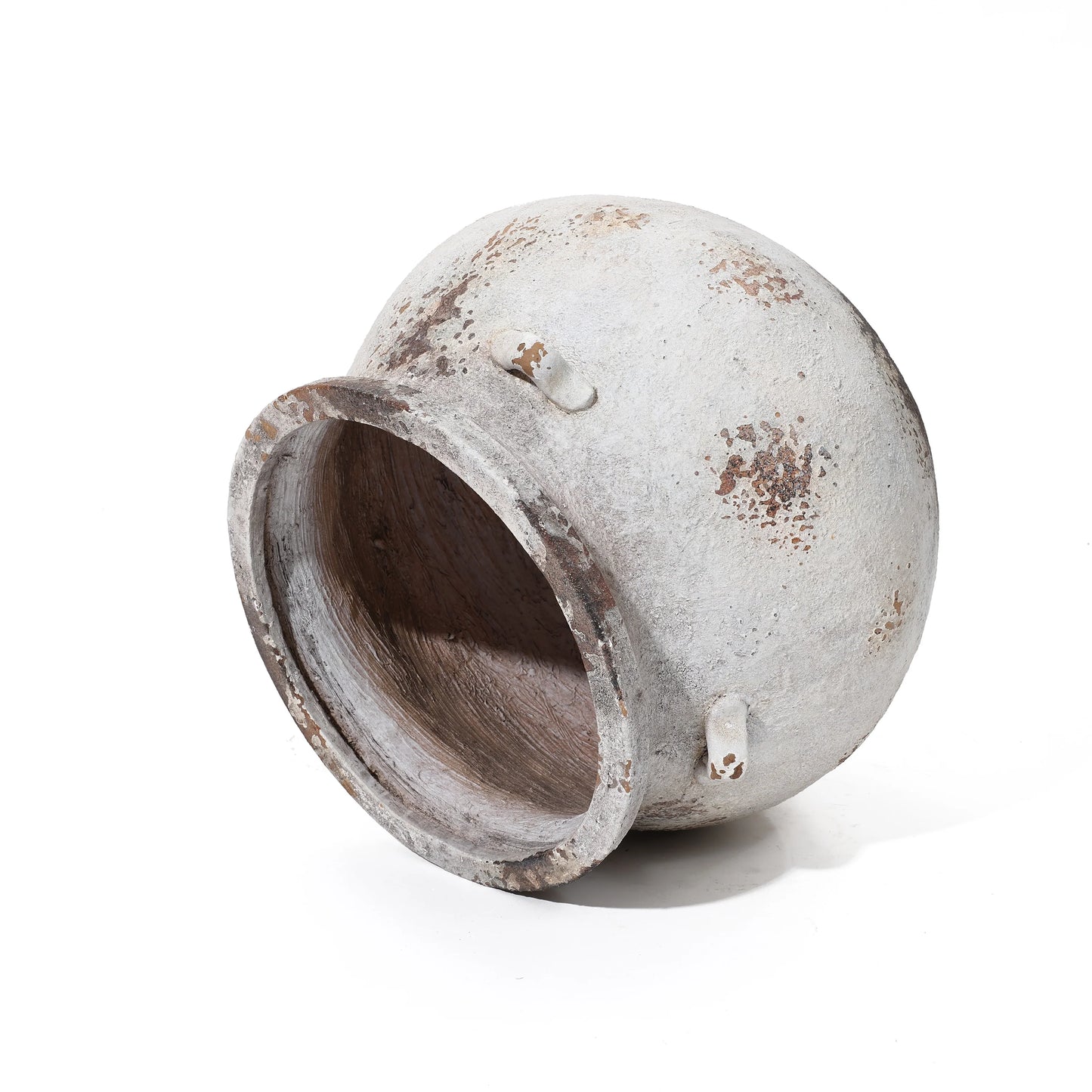 Off White Rustic Cauldron MgO Planter Pot - 14.96" H x 11.81" Diameter