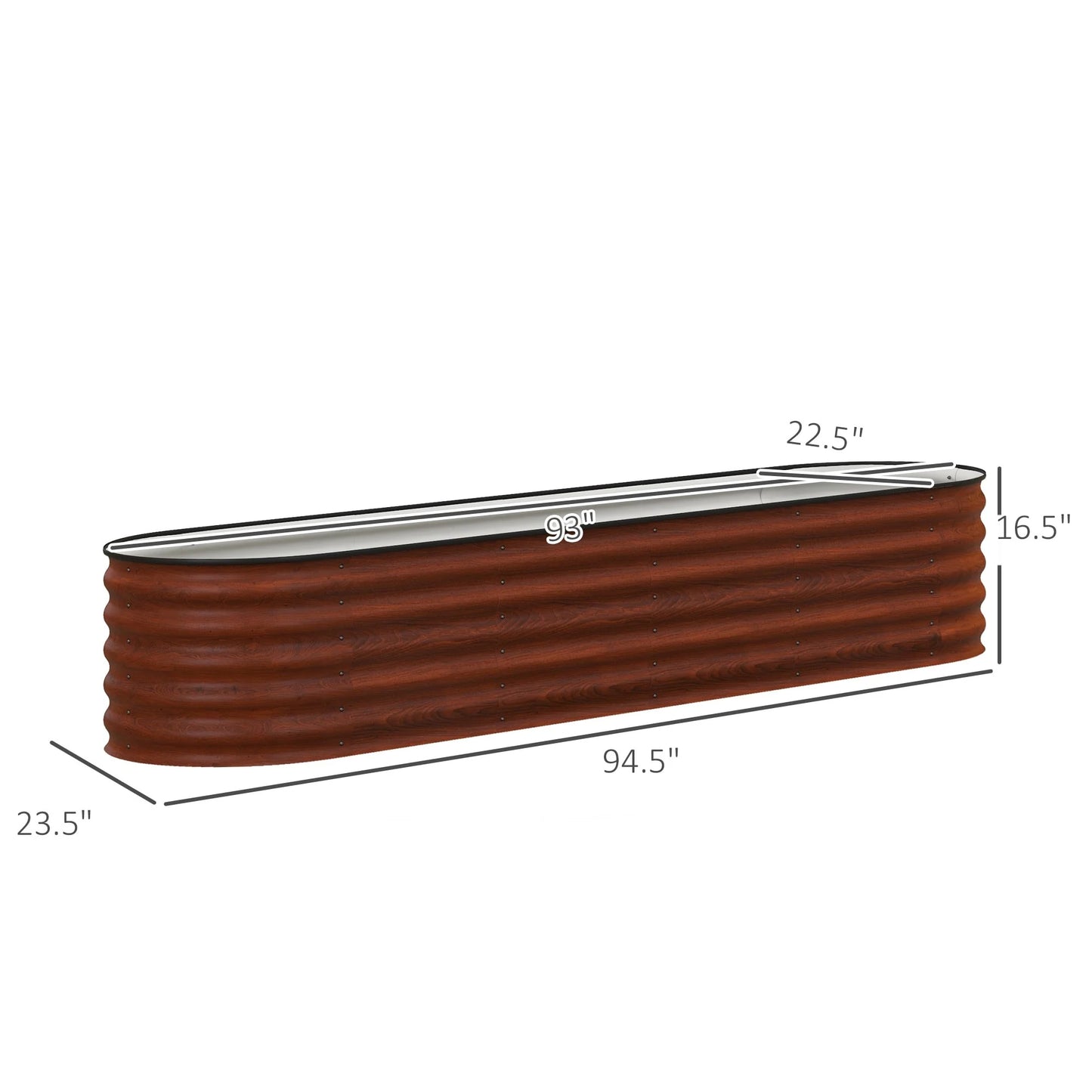 Outsunny 7.9' x 2' x 1.4' Galvanized Raised Garden Bed Kit, Outdoor Metal Elevated Planter Box