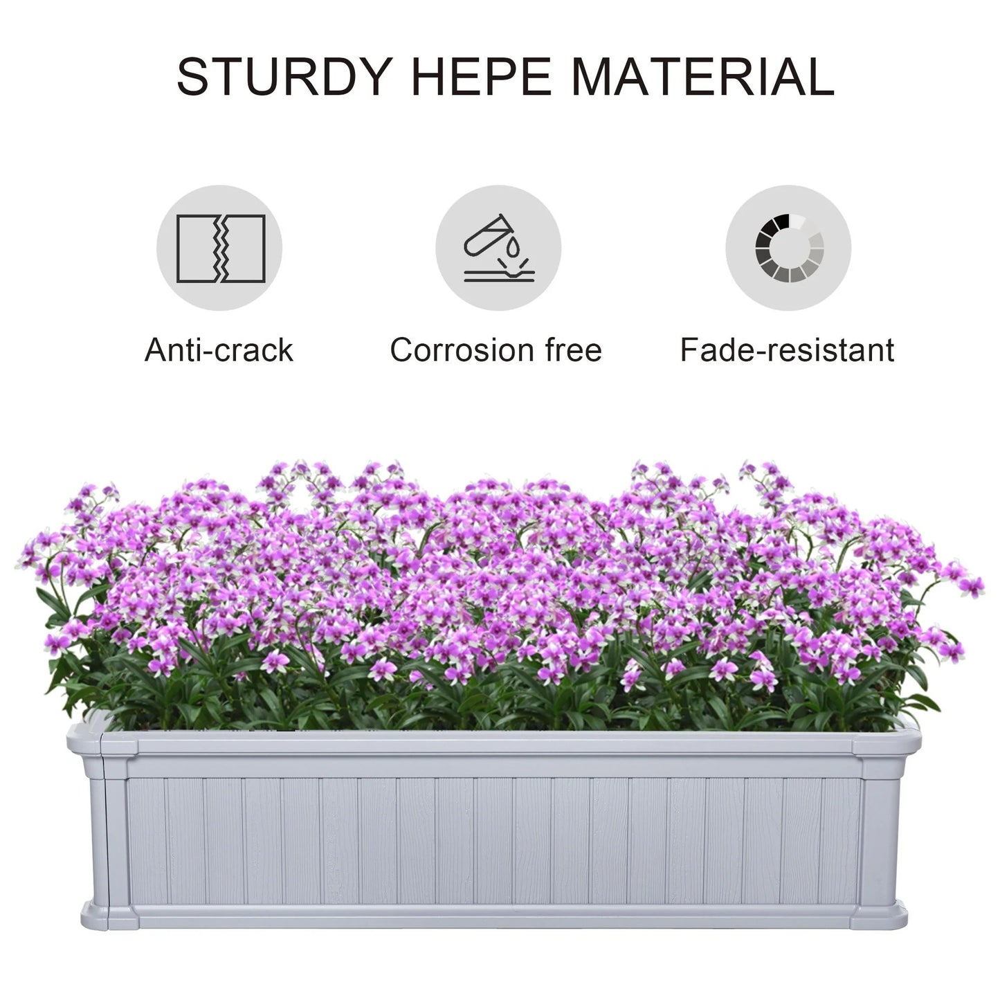 Outsunny 4' x 2' x 1' Raise Garden Bed, Planter Box for Flowers, Herbs Outdoor Backyard with Easy Assembly