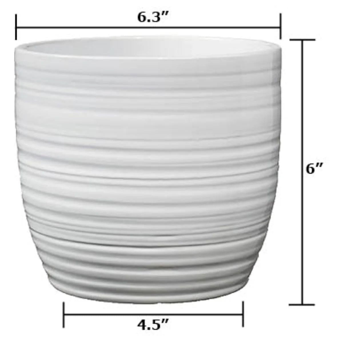6.3" Ceramic Bergamo Indoor Plant Pots - White or Red
