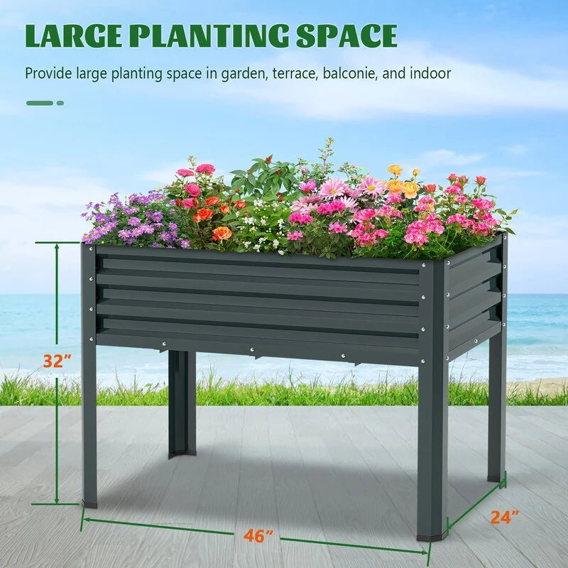 Raised Garden Bed with Legs, Standing Planter Box Growing Herb Bed