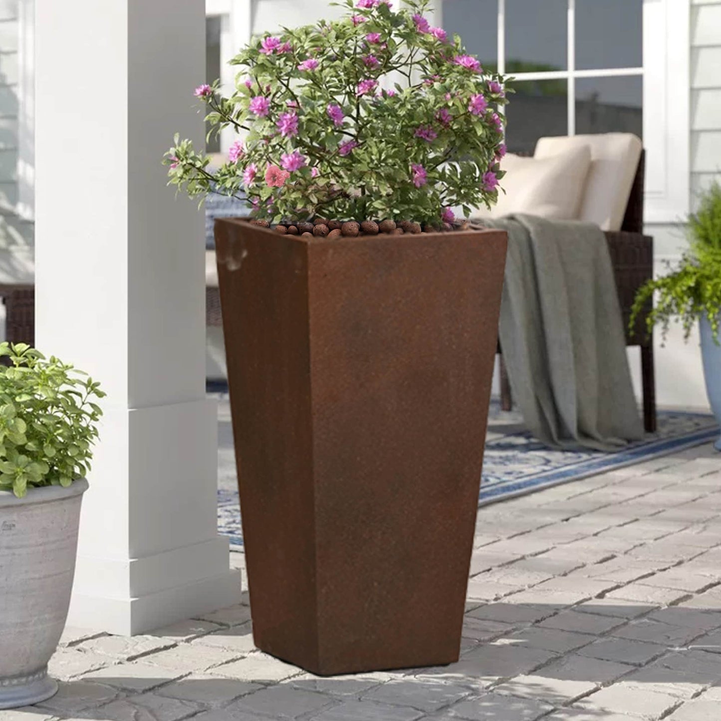 Rustic Brown Handcrafted Medium Angled Planter by Havenside Home - 18.5" H
