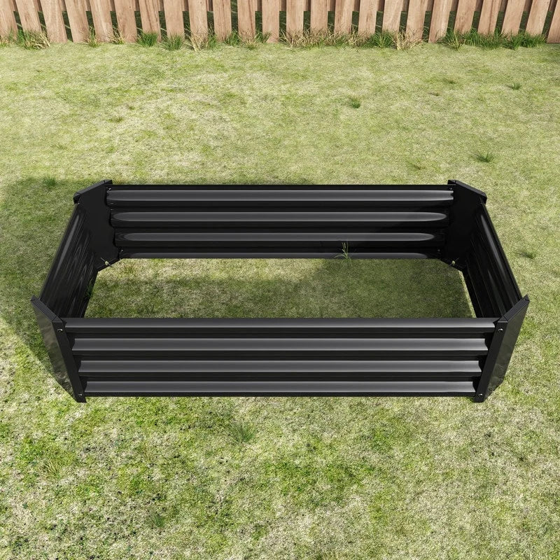 Metal Raised Garden Bed Outdoor Rectangle Planter Box for Gardening