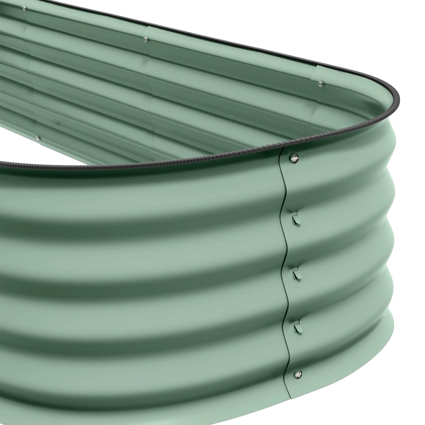 Outsunny 7.9' x 2' x 1' Galvanized Raised Garden Bed Kit, Outdoor Metal Elevated Planter Box with Safety Edging