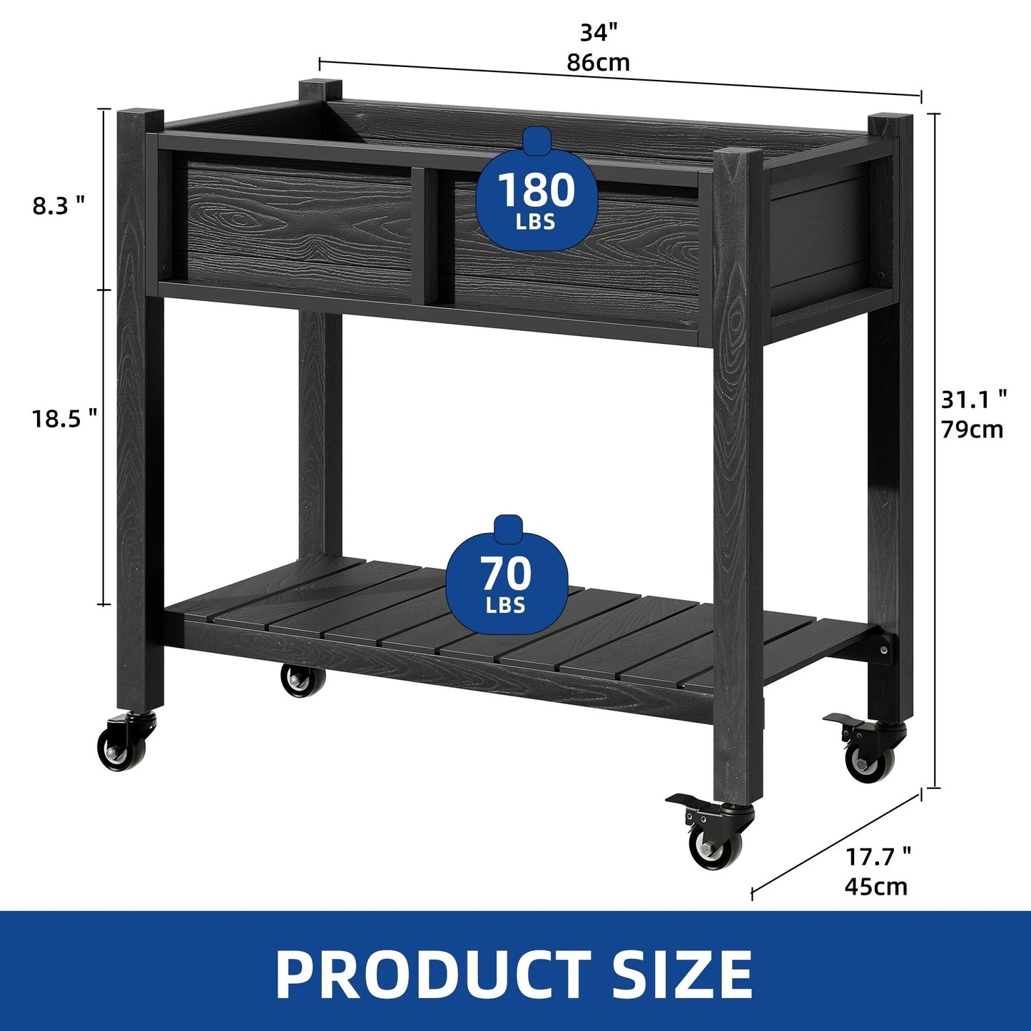 Moasis Poly Wood Raised Garden Bed Planter Box Stand for Backyard Patio Balcony