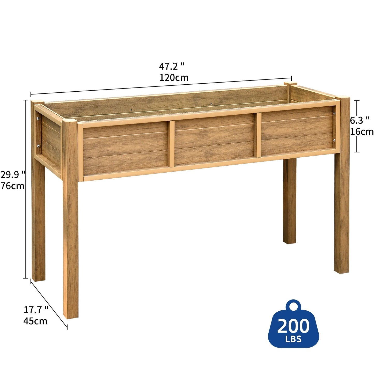 Moasis Poly Wood Raised Garden Bed Planter Box Stand for Backyard Patio Balcony