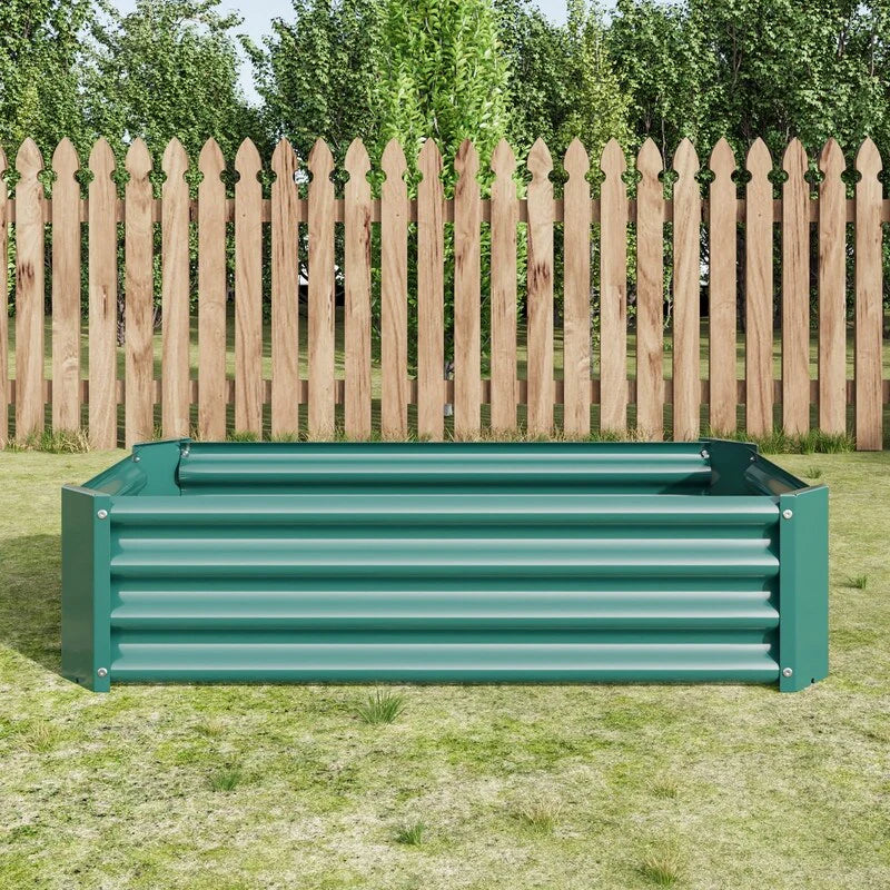 Metal Raised Garden Bed Outdoor Rectangle Planter Box for Gardening