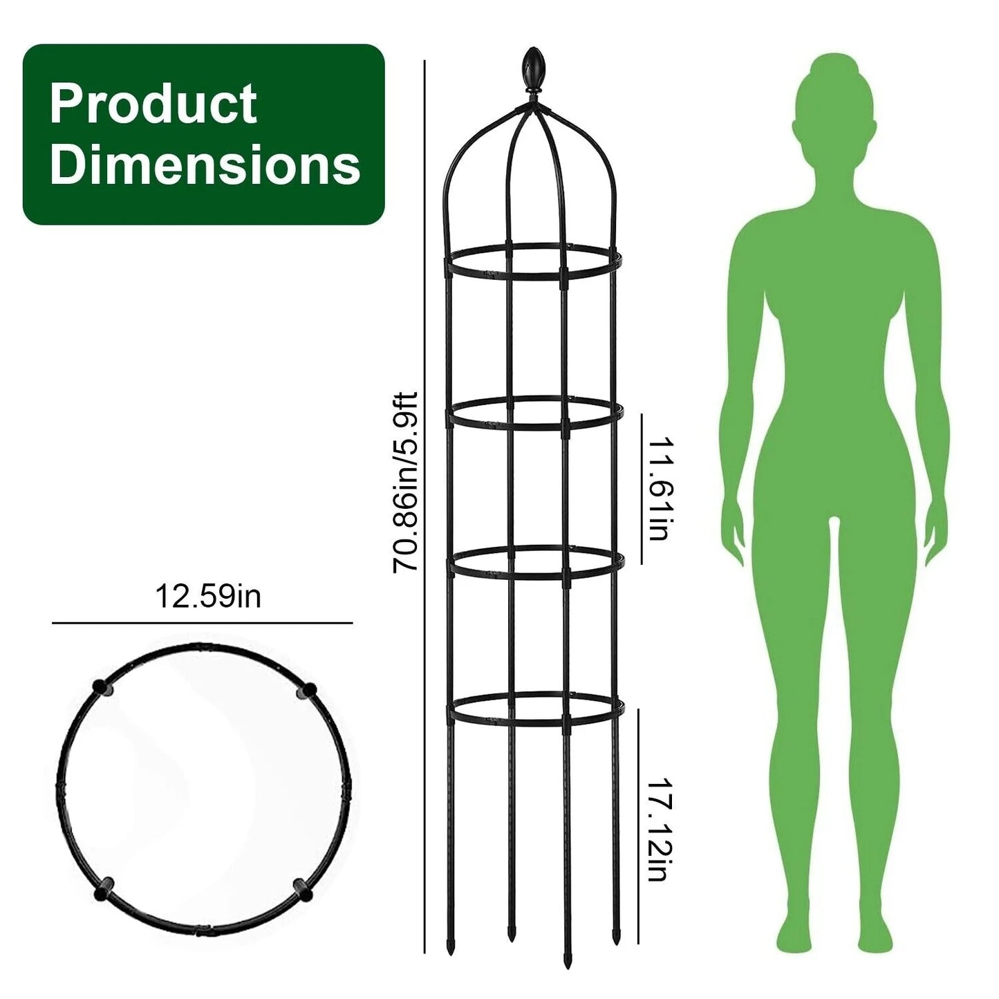 2-Pack 6ft Garden Obelisk Trellis for Climbing Plants