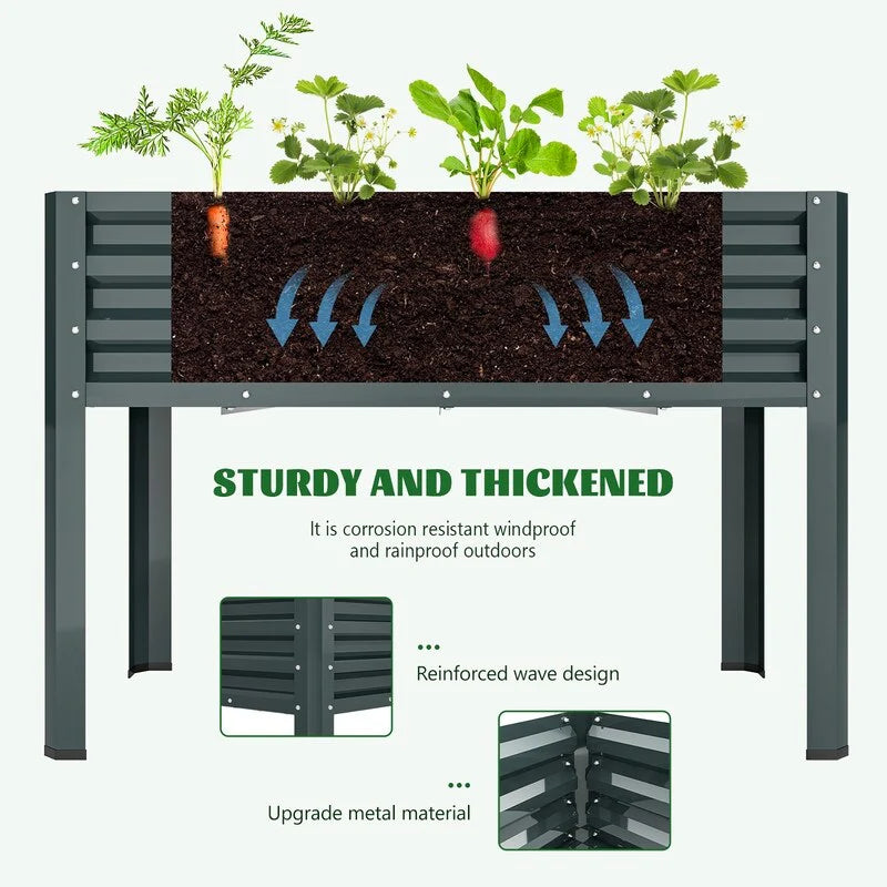 Raised Garden Bed with Legs, Standing Planter Box Growing Herb Bed