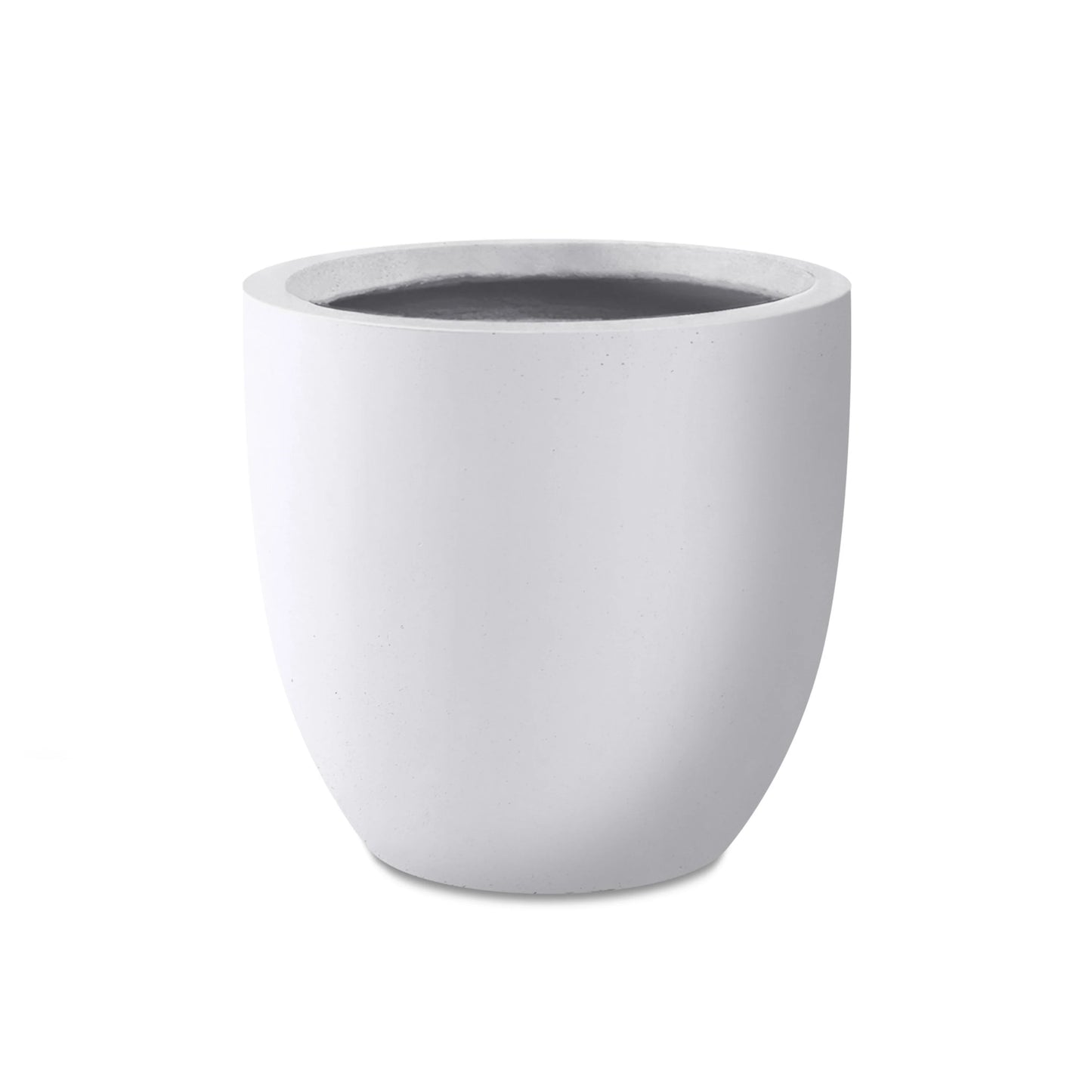 Kante Round Lightweight Concrete and Fiberglass Indoor Outdoor Weather Resistant Planter with Drainage Hole