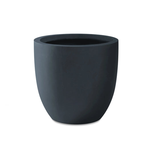 Kante Round Lightweight Concrete and Fiberglass Indoor Outdoor Weather Resistant Planter with Drainage Hole